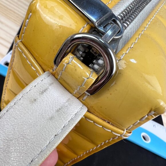 Chanel Pre-owned Patent Leather Mini Bag In Yellow with dust bag Made in France - Picture 9 of 16